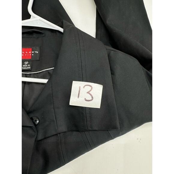 Gallery Womens Jacket Size Petite Small Black Button Up Lightweight - Picture 12 of 12